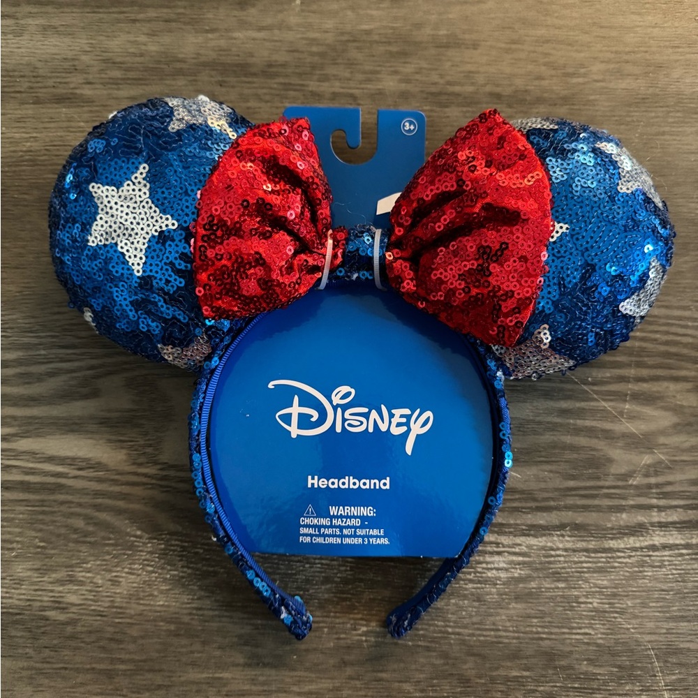 Disney Blue and Red USA Sequin Minnie Mouse Headband (toddlers)